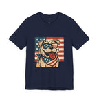 Dog's are Patriotic Too (American Flag, Funny 4th of July Shirt)