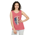 50 Years American Flag Castle Tank Top for Celebratory Wear