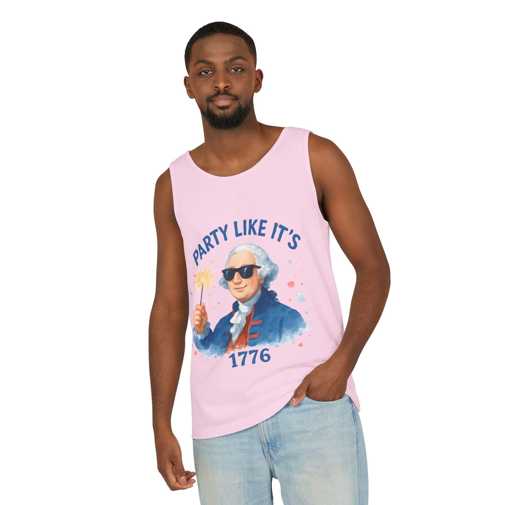 Party Like It's 1776 Tank Top — Patriotic George Washington Graphic