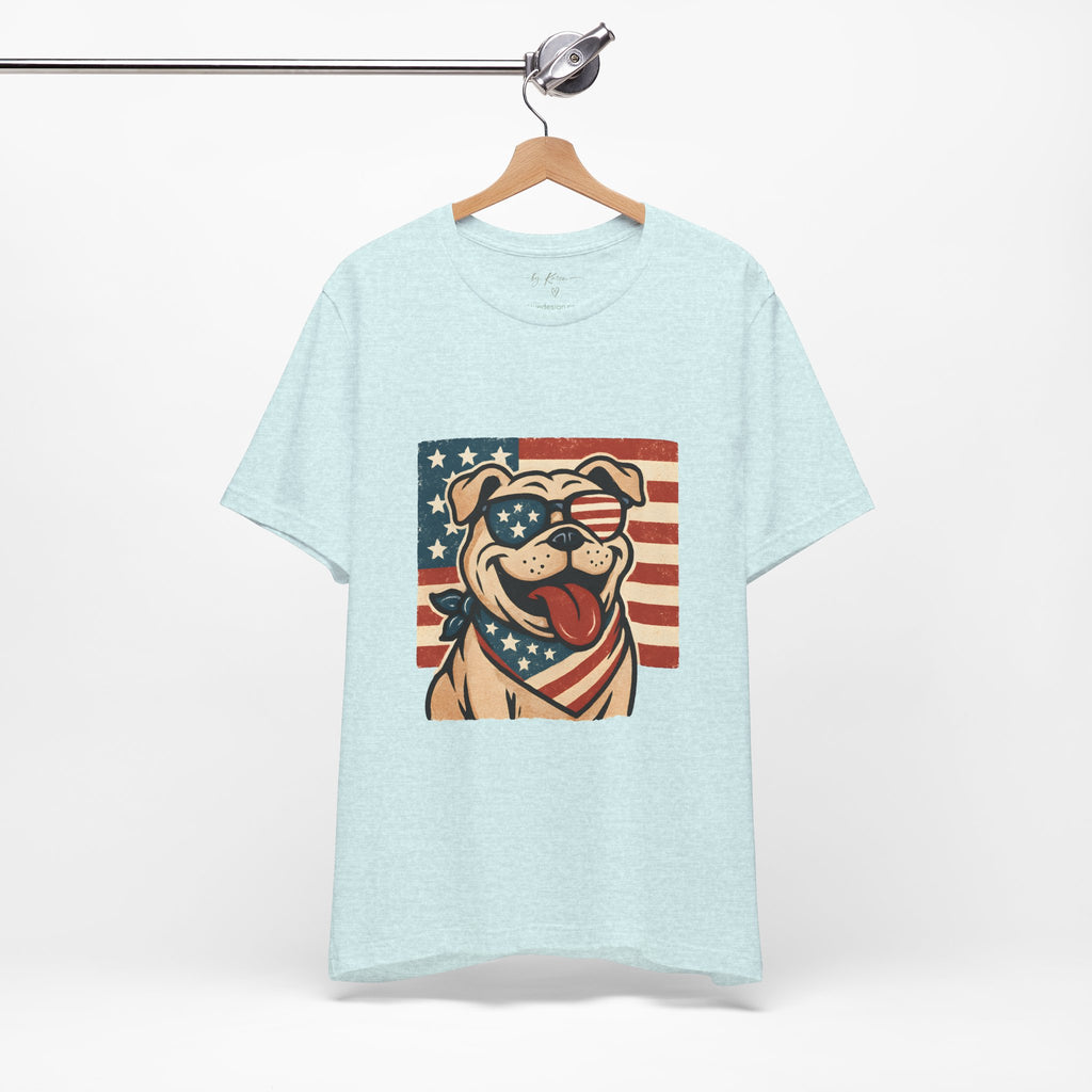 Dog's are Patriotic Too (American Flag, Funny 4th of July Shirt)