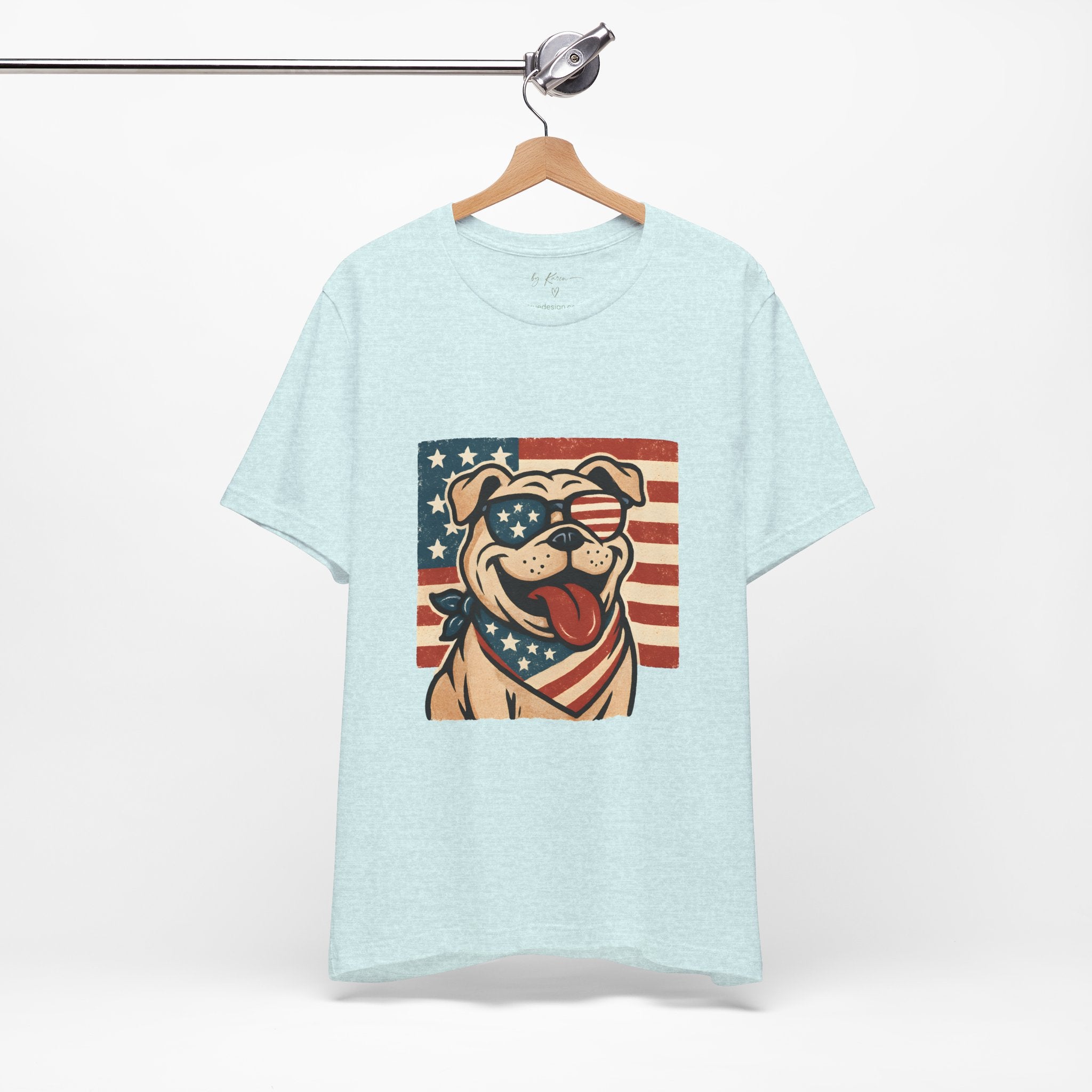 Dog's are Patriotic Too (American Flag, Funny 4th of July Shirt)