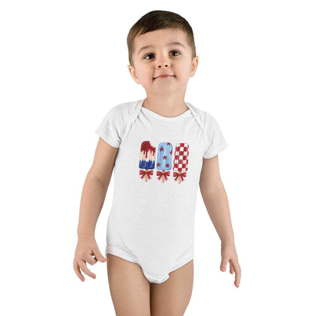 Patriotic Popsicle Baby Onesie for 4th of July Celebrations