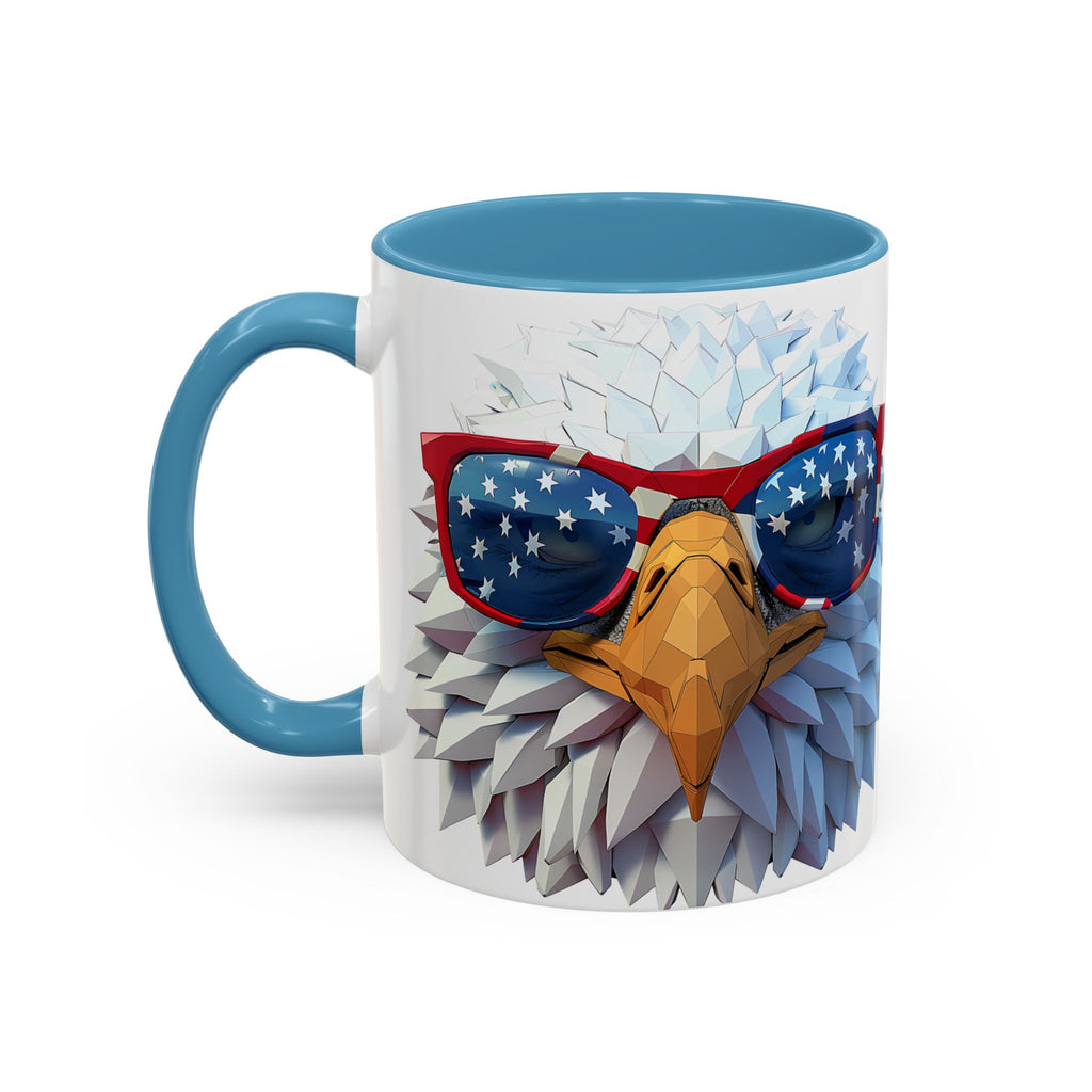 Patriotic Eagle Coffee Mug with American Flag Sunglasses