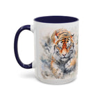Tiger Watercolor Accent Coffee Mug – Artistic Wildlife Ceramic Mug (11/15oz)