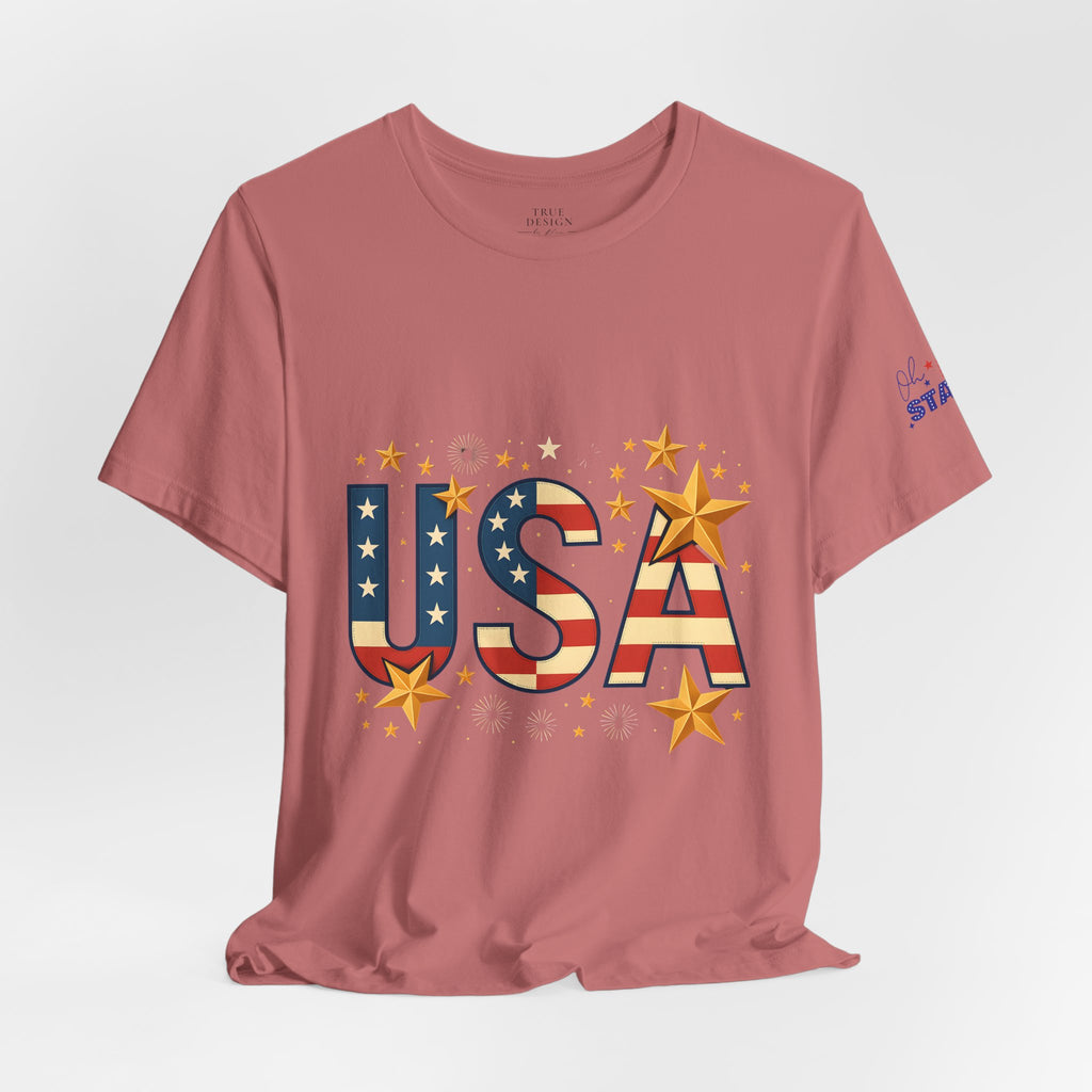 USA Flag Stars T-Shirt — Patriotic American Independence Day Tee