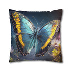 Blue and Yellow Butterfly Decorative Pillow Cover