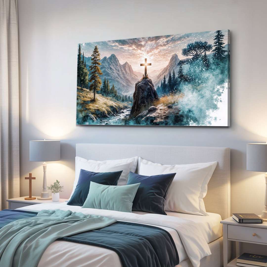 Cross On A Hill Faith Wall Art