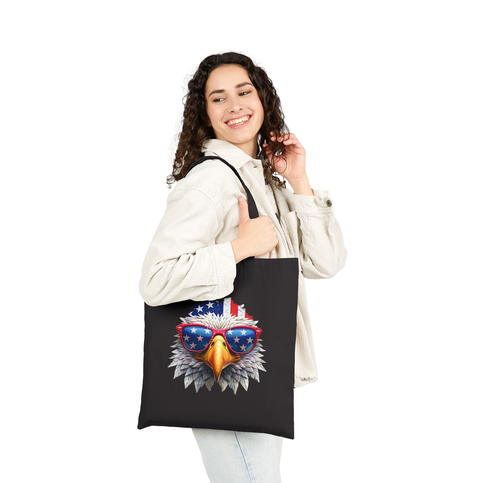 Patriotic Eagle Sunglasses Canvas Tote Bag