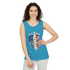 50 Years American Flag Castle Tank Top for Celebratory Wear