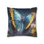 Blue and Yellow Butterfly Decorative Pillow Cover