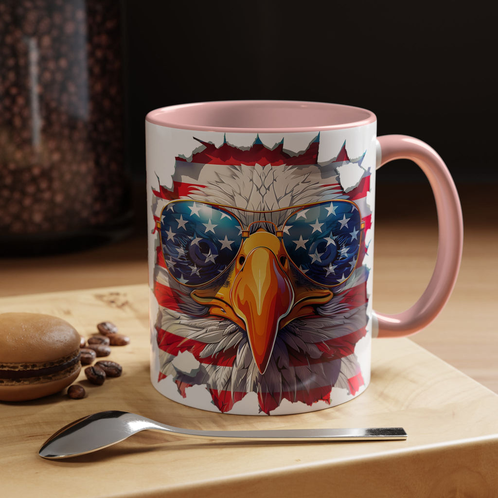 American Bald Eagle Accent Coffee Mug with Stars & Stripes