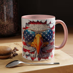 American Bald Eagle Accent Coffee Mug with Stars & Stripes