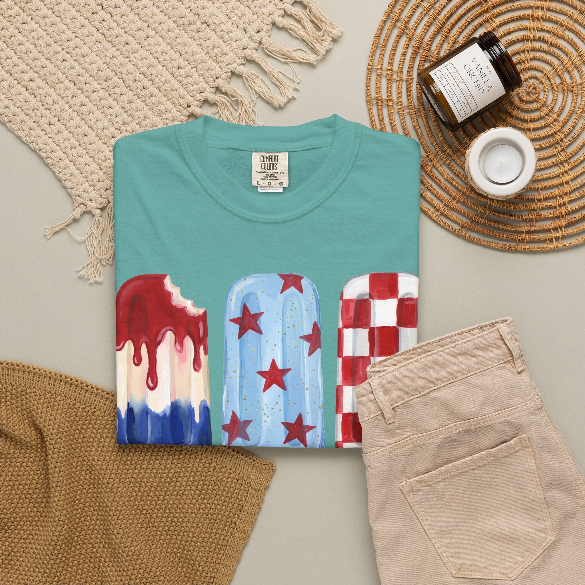 Patriotic Popsicle T-Shirt — Red, White & Blue Fourth of July Tee