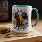 American Eagle Coffee Mug with USA Flag Accent Design