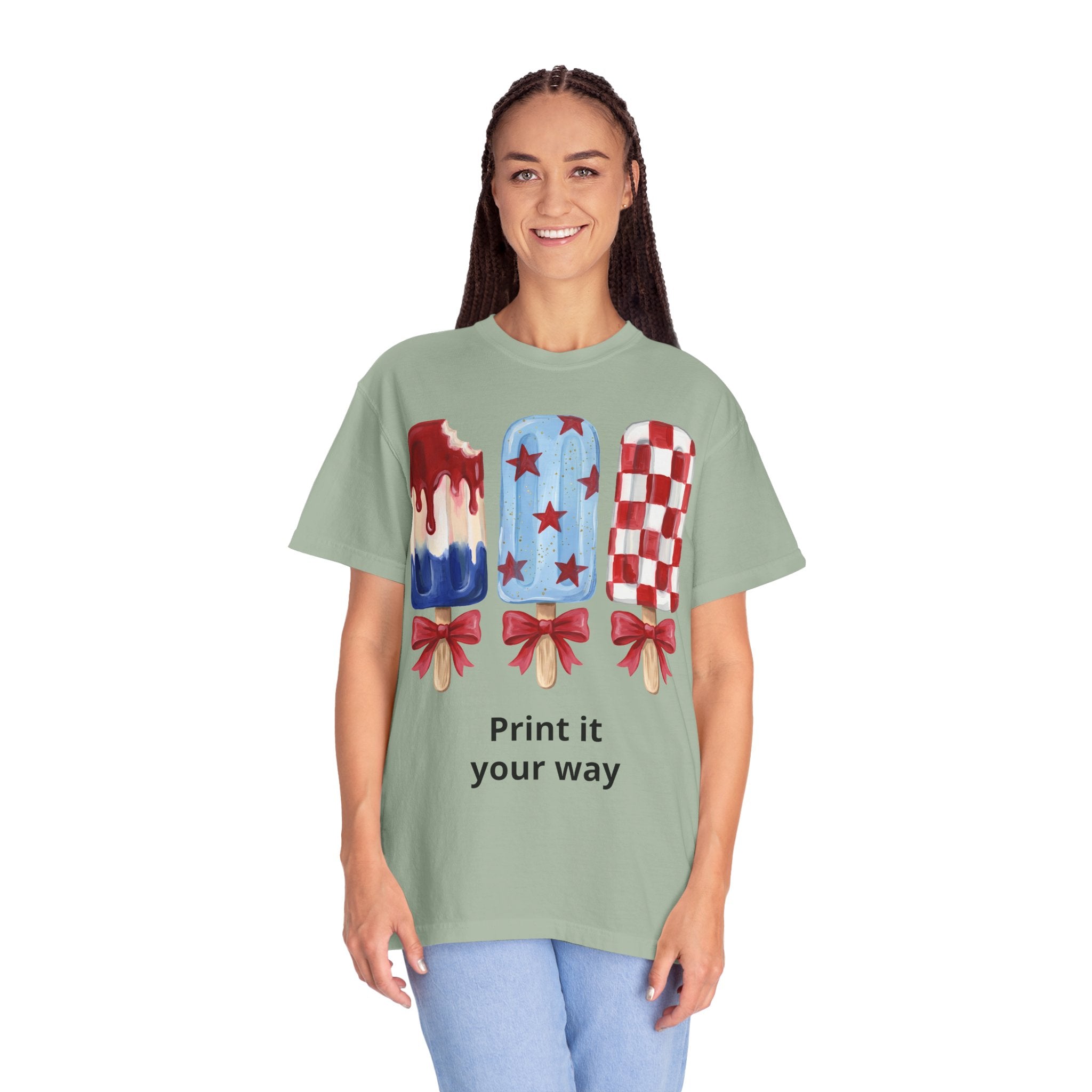Patriotic Popsicle T-Shirt — Red, White & Blue Fourth of July Tee