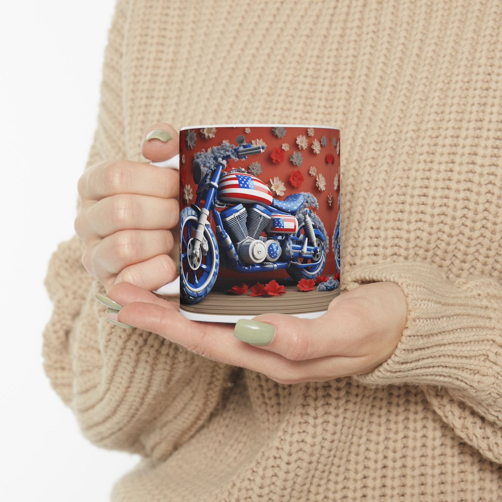 Vintage Patriot Motorcycle Ceramic Mug for Every Occasion