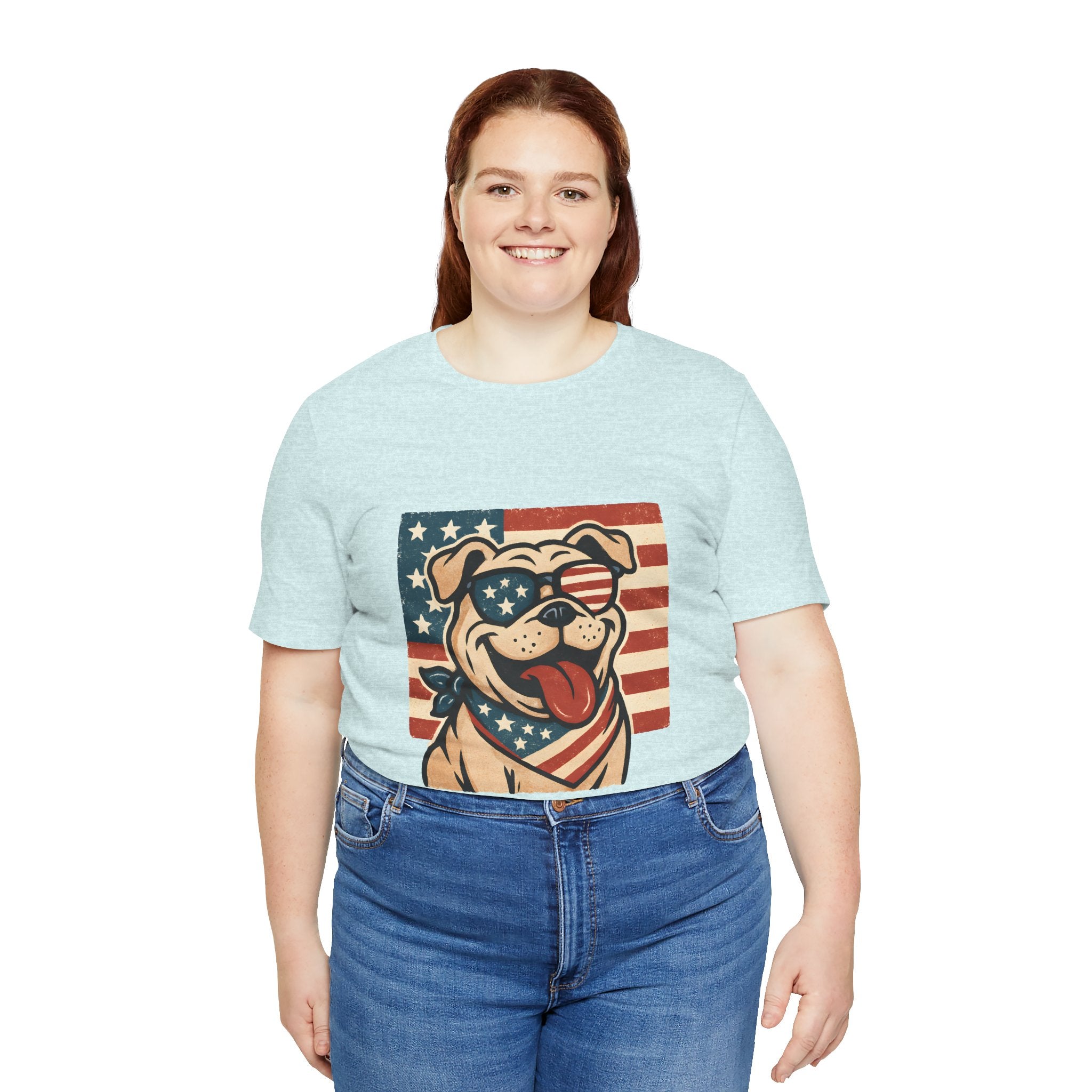 Dog's are Patriotic Too (American Flag, Funny 4th of July Shirt)