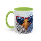 Patriotic Eagle Coffee Mug with American Flag Sunglasses