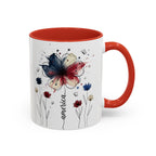 Patriotic Anemone Accent Coffee Mug Classic Floral Design
