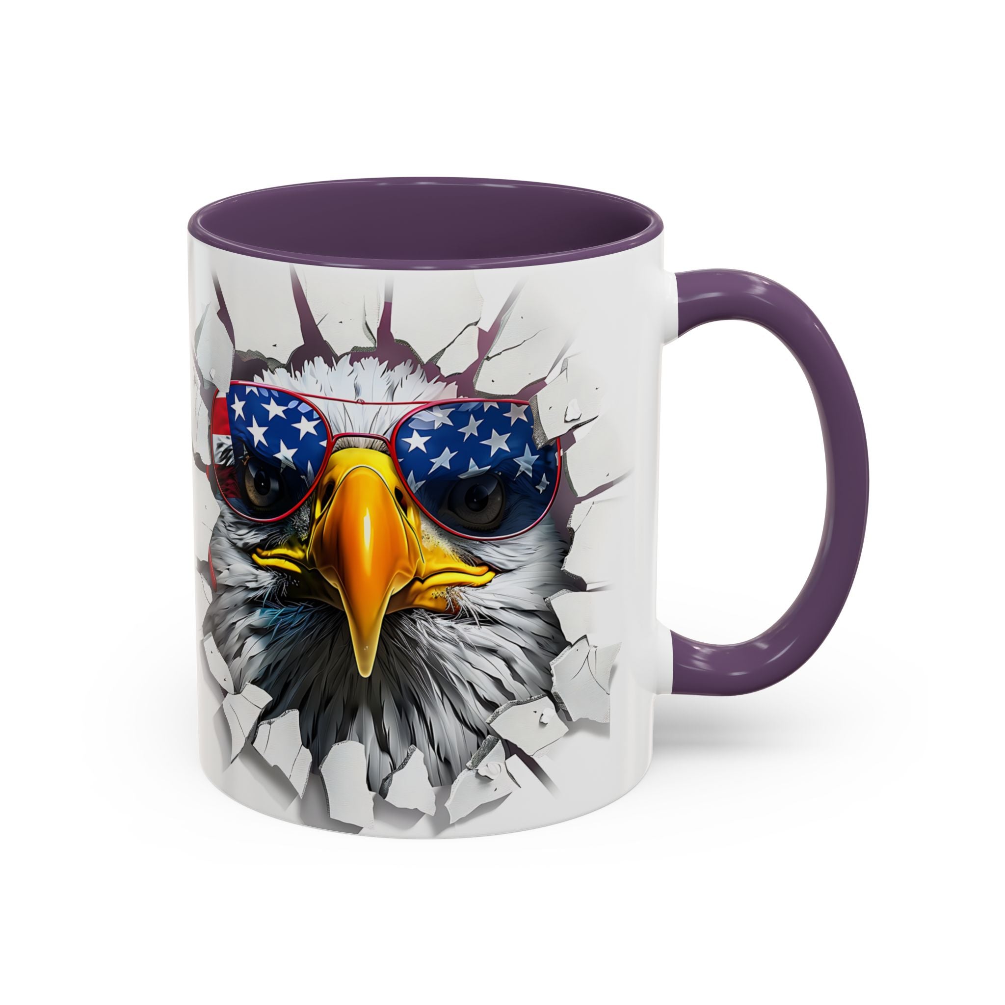 American Eagle Coffee Mug with USA Flag Accent Design