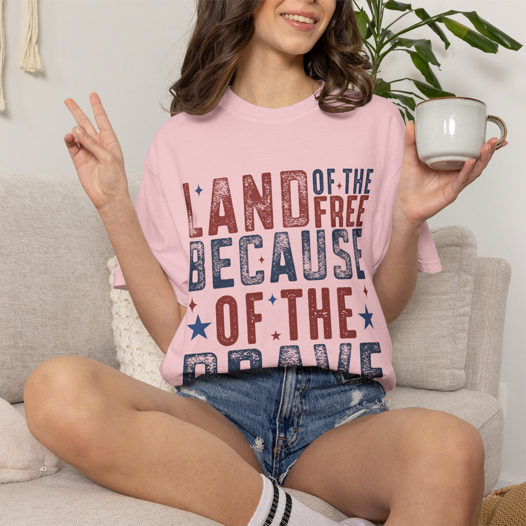 Patriotic T-Shirt: Land of the Free Because of the Brave