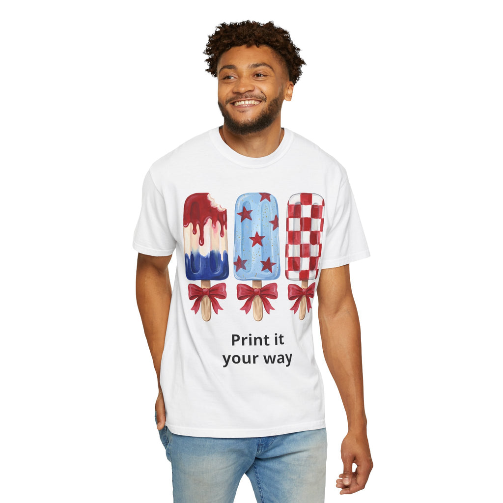 Patriotic Popsicle T-Shirt — Red, White & Blue Fourth of July Tee
