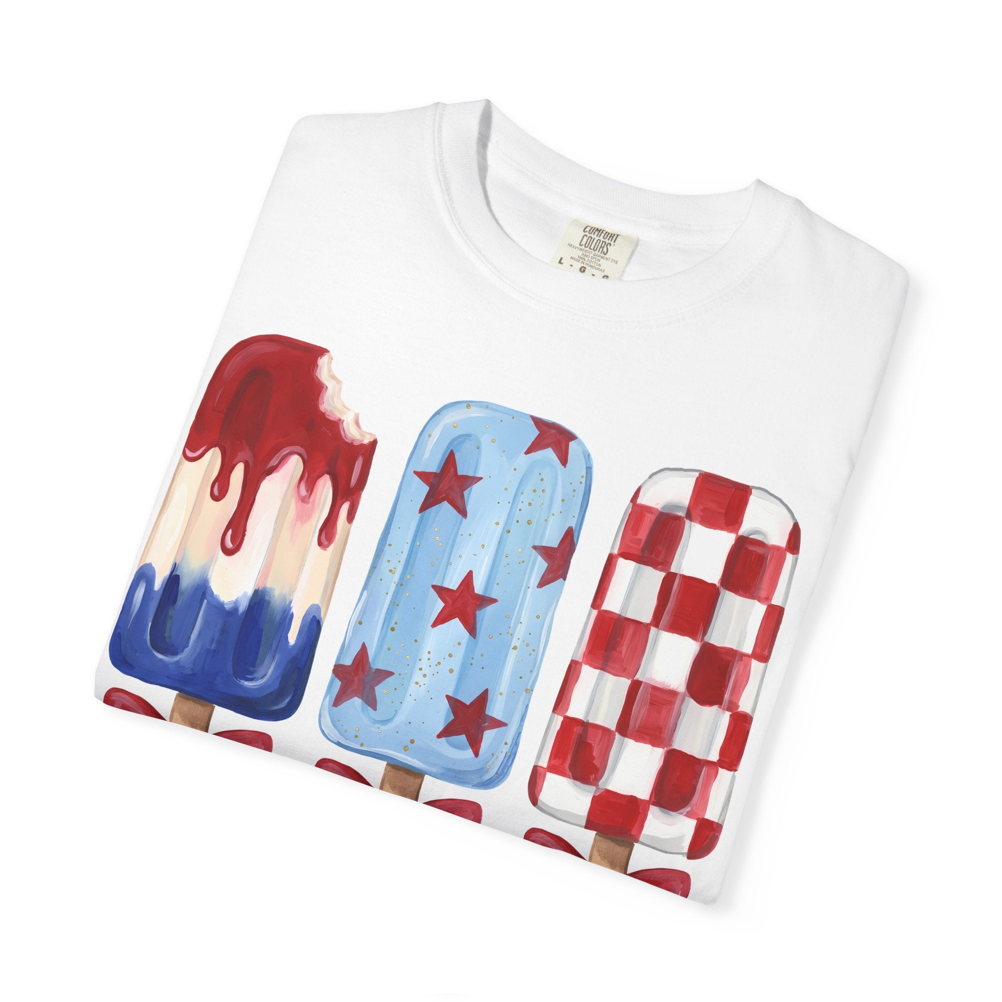 Patriotic Popsicle T-Shirt — Red, White & Blue Fourth of July Tee