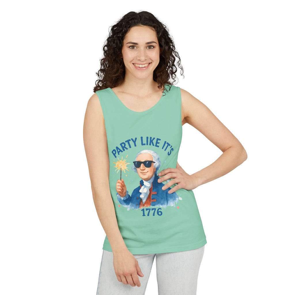 Party Like It's 1776 Tank Top — Patriotic George Washington Graphic