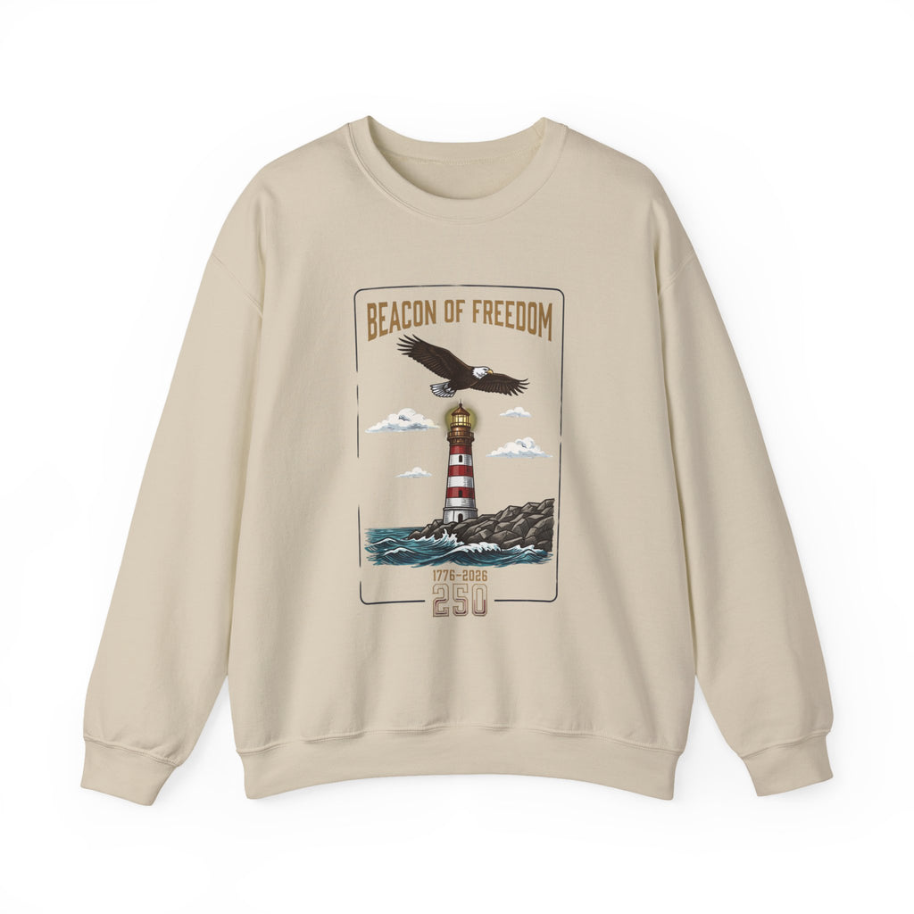 Beacon of Freedom Lighthouse Sweatshirt | 250th 4th of July Patriotic Milestone