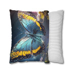 Blue and Yellow Butterfly Decorative Pillow Cover
