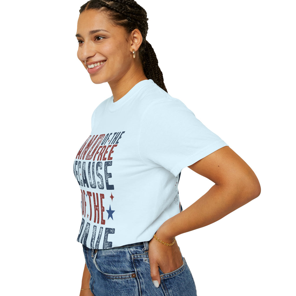 Patriotic T-Shirt: Land of the Free Because of the Brave