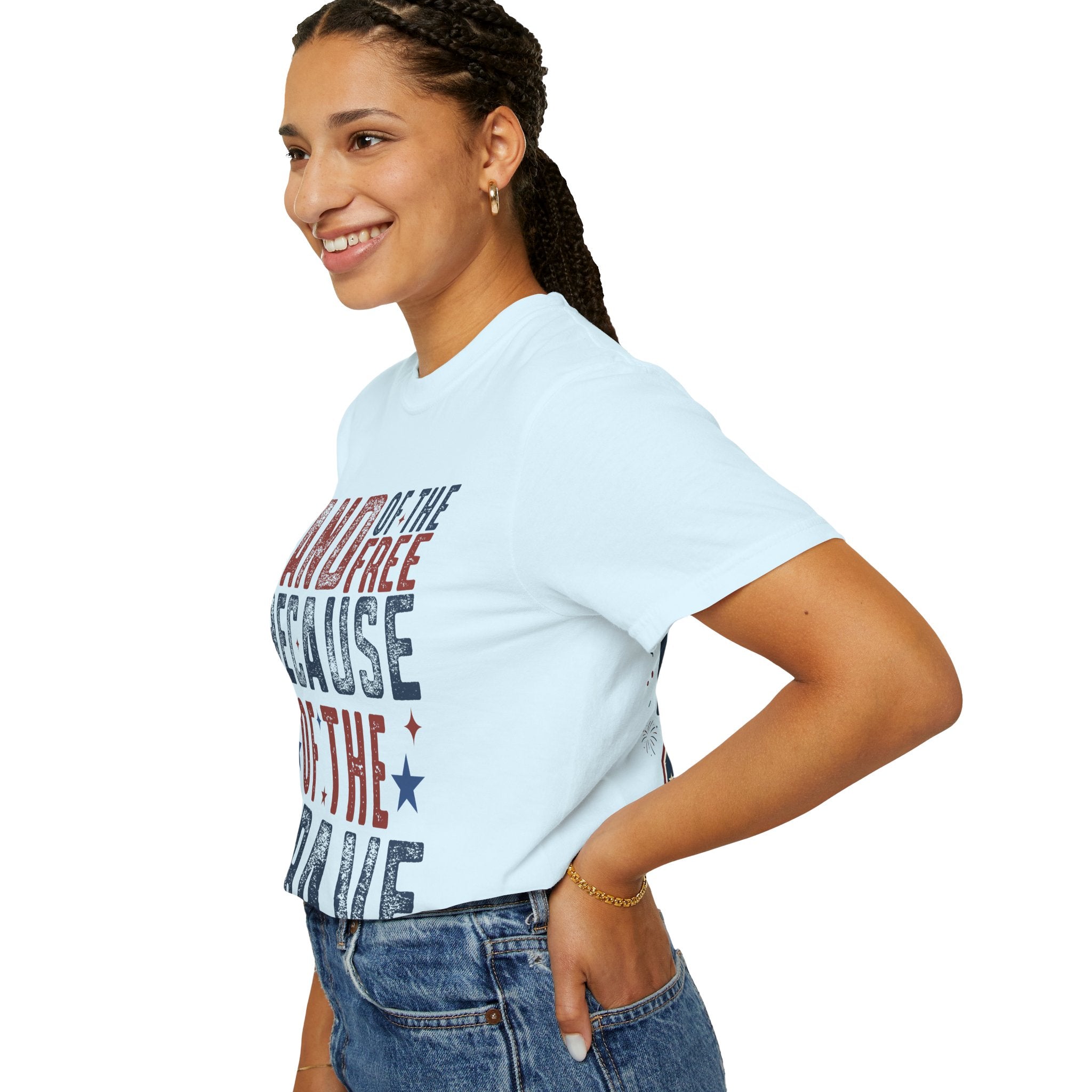 Patriotic T-Shirt: Land of the Free Because of the Brave