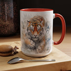 Tiger Watercolor Accent Coffee Mug – Artistic Wildlife Ceramic Mug (11/15oz)