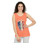 50 Years American Flag Castle Tank Top for Celebratory Wear