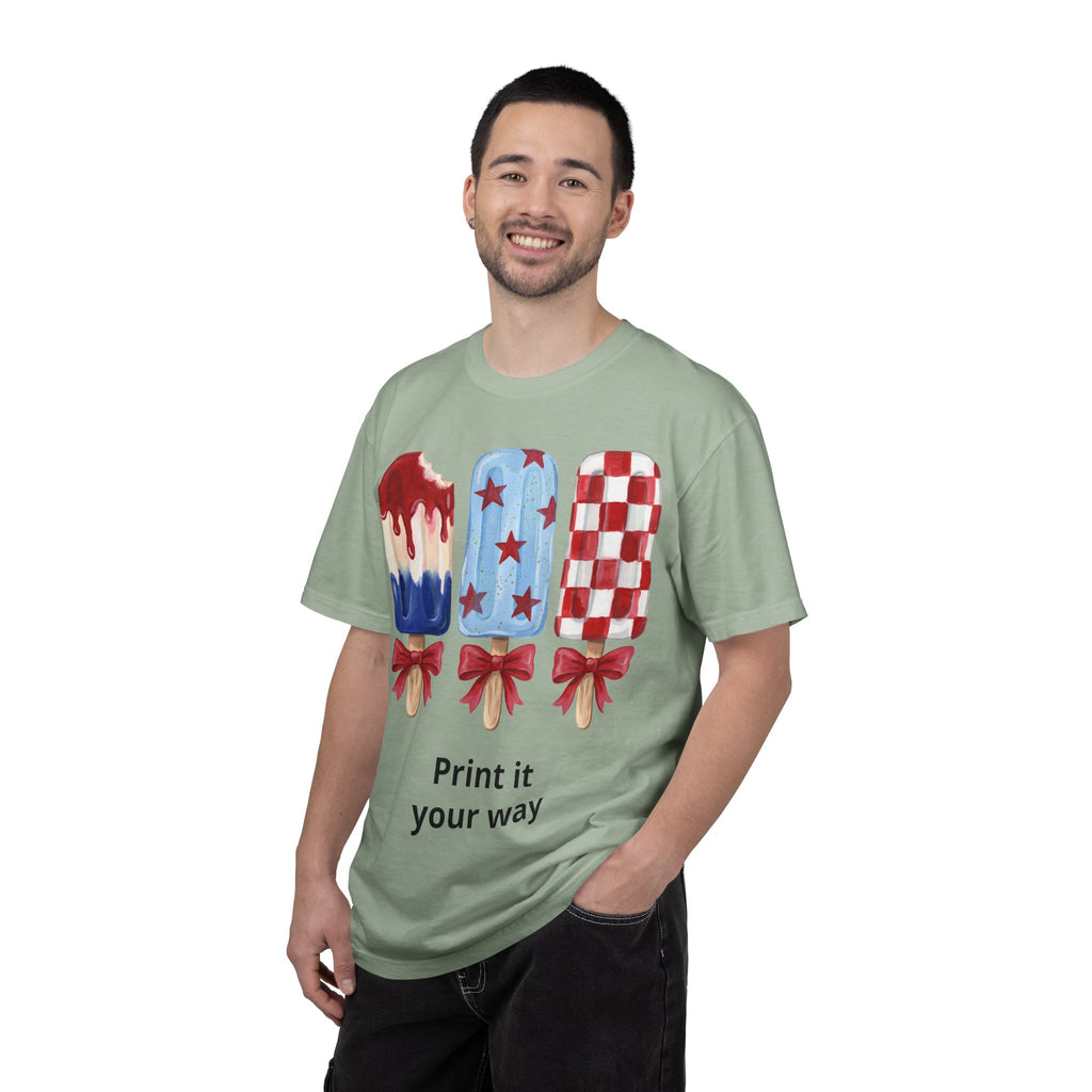 Patriotic Popsicle T-Shirt — Red, White & Blue Fourth of July Tee