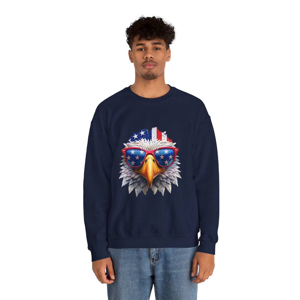 Eagle American Flag Sunglasses Crewneck Sweatshirt