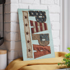 Patriotic 'PAPA' Glass Cutting Board for Home Decor