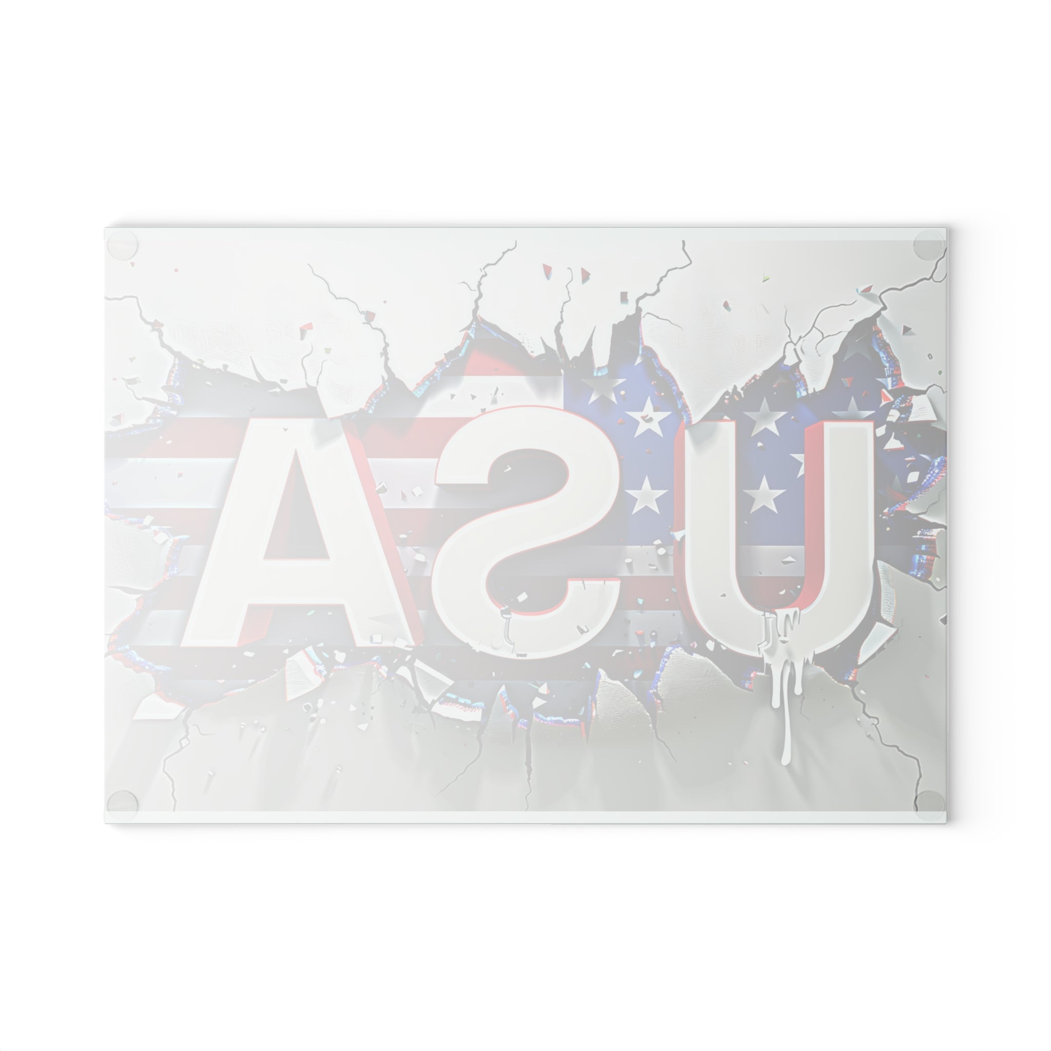 USA Flag Glass Cutting Board with Vibrant Design