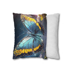 Blue and Yellow Butterfly Decorative Pillow Cover