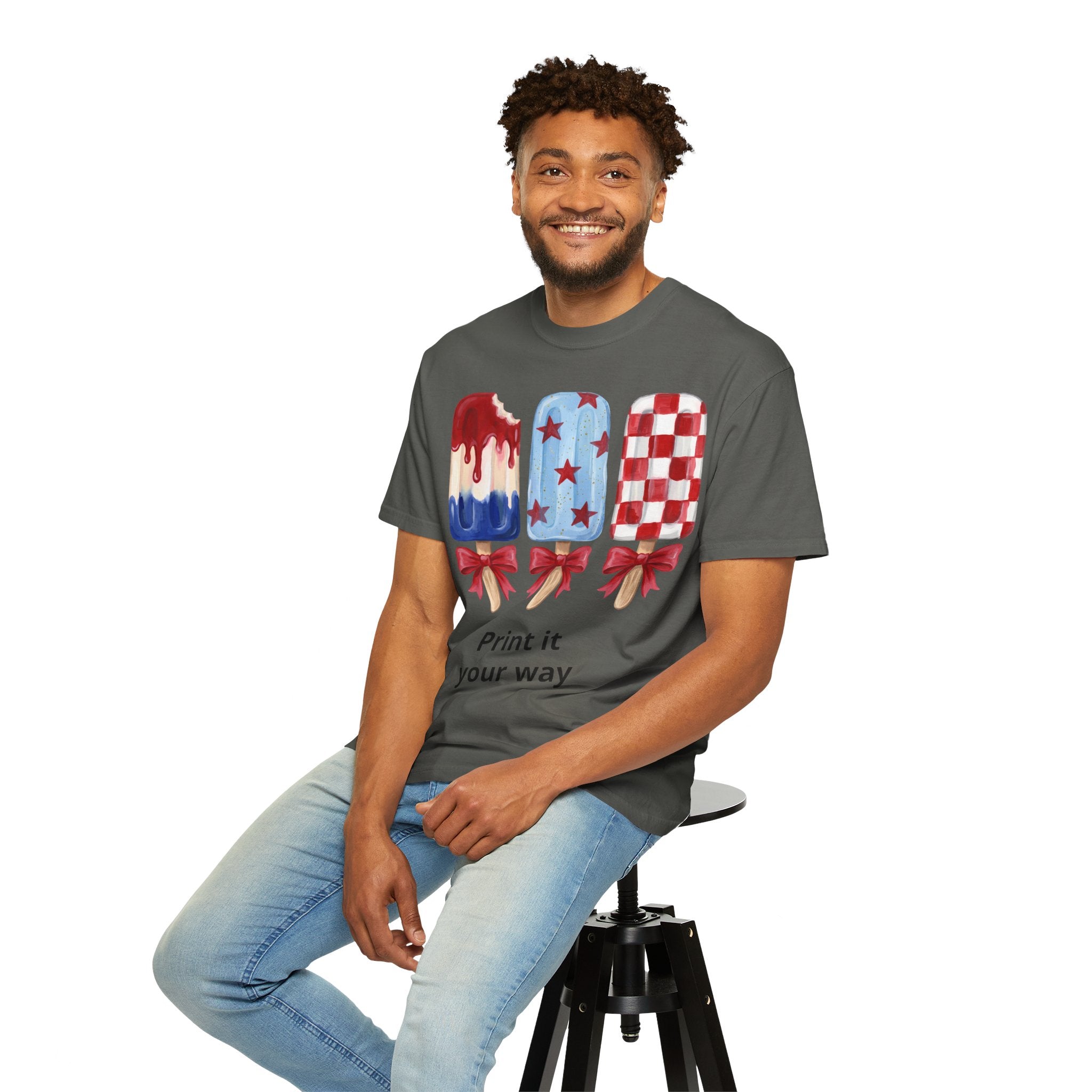 Patriotic Popsicle T-Shirt — Red, White & Blue Fourth of July Tee