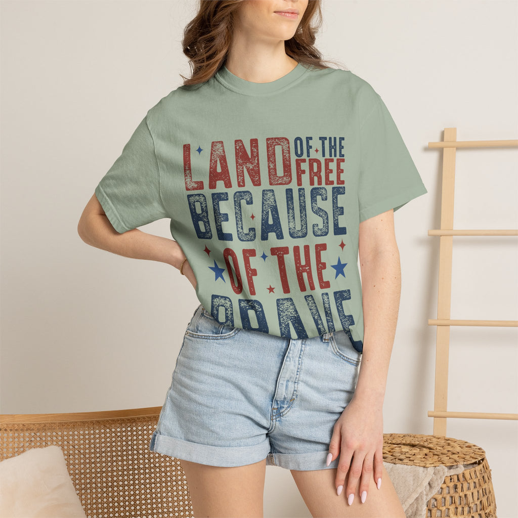 Patriotic T-Shirt: Land of the Free Because of the Brave