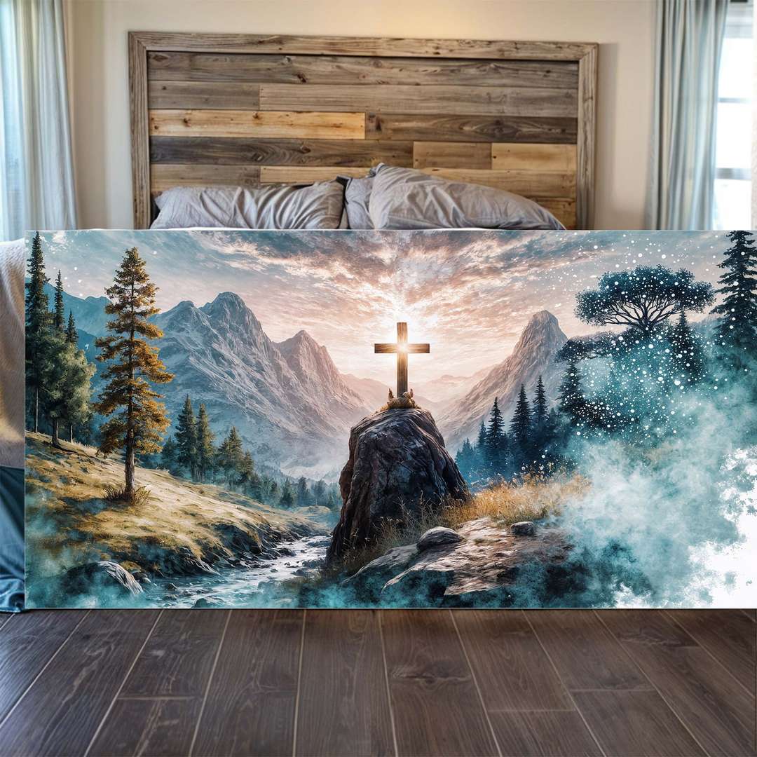 Cross On A Hill Faith Wall Art