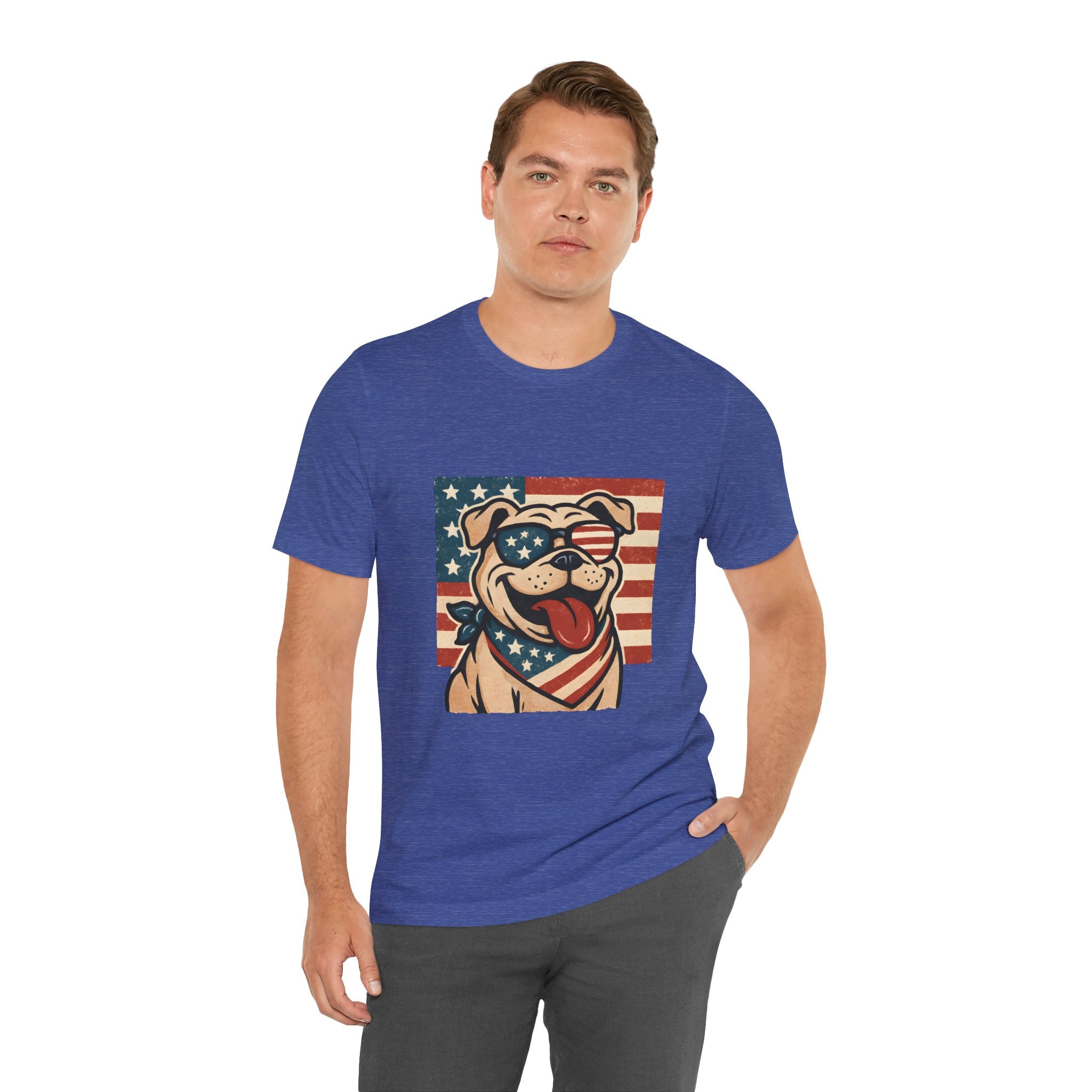 Dog's are Patriotic Too (American Flag, Funny 4th of July Shirt)