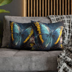 Blue and Yellow Butterfly Decorative Pillow Cover