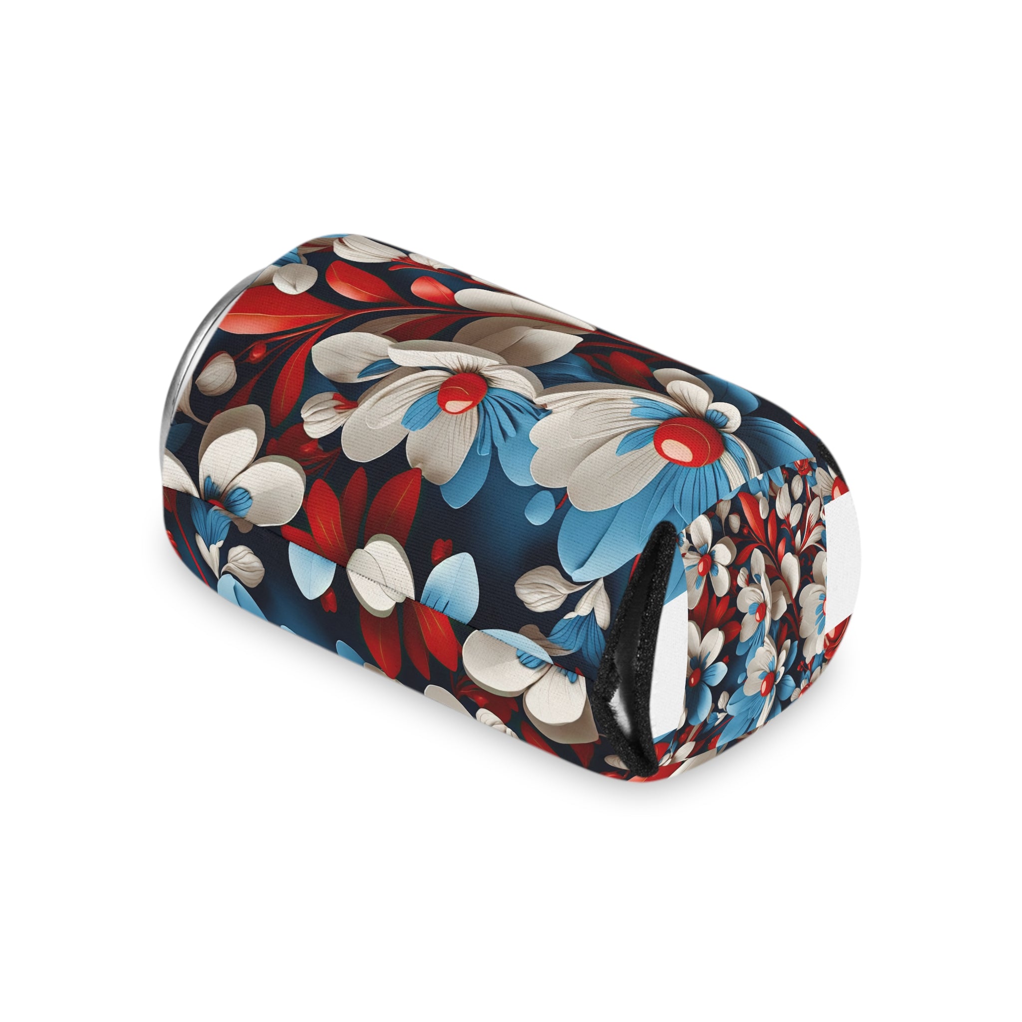 Floral Patriotic Can Cooler for Festive Gatherings