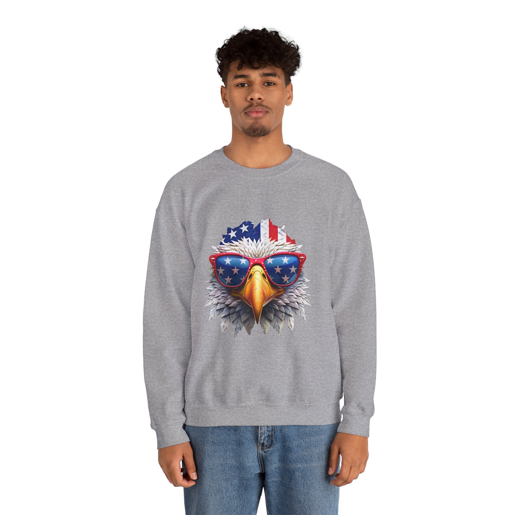 Eagle American Flag Sunglasses Crewneck Sweatshirt
