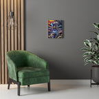 Dragonfly Fantasy Stretched Canvas Wall Art — Colorful Waterfall Nature Scene