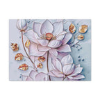 Floral Lotus Stretched Canvas Wall Art — Pastel Bloom Decorative Canvas