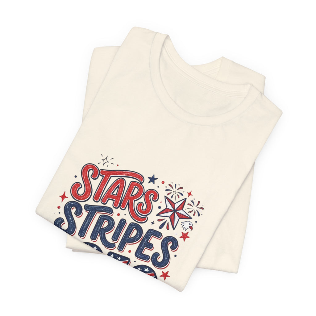 Stars Stripes & 250 Vibes T-Shirt | 250th Anniversary 4th of July Patriotic Tee
