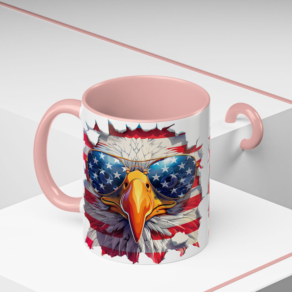 American Bald Eagle Accent Coffee Mug with Stars & Stripes